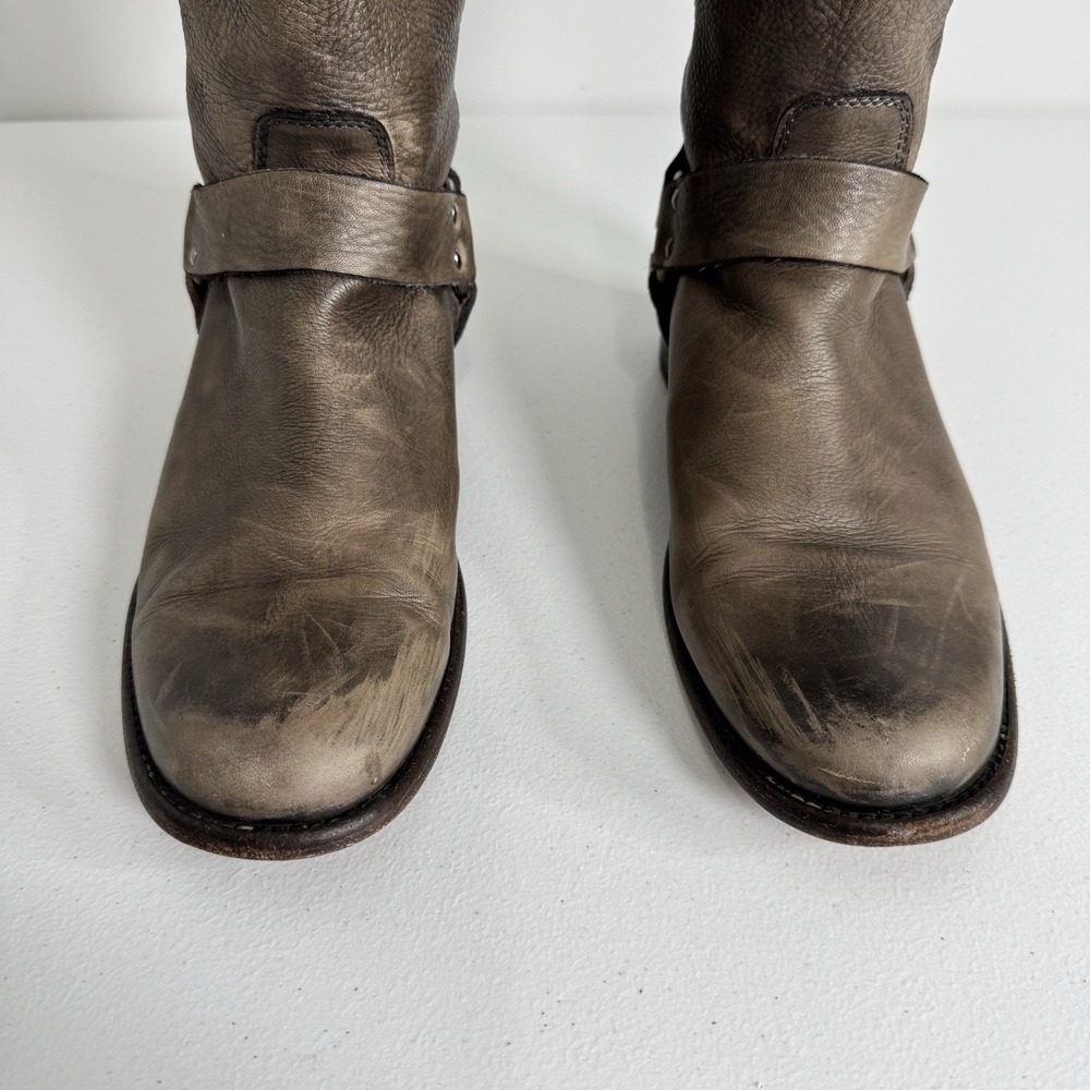 Frye Philip Harness Boots Womens 10B Brown Distressed Leather Riding Western - Picture 5 of 15